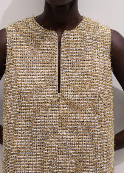 Gold Metallic Mini Dress