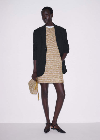Gold Metallic Mini Dress