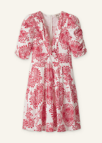 White Cheesecloth Fit + Flare Short Dress