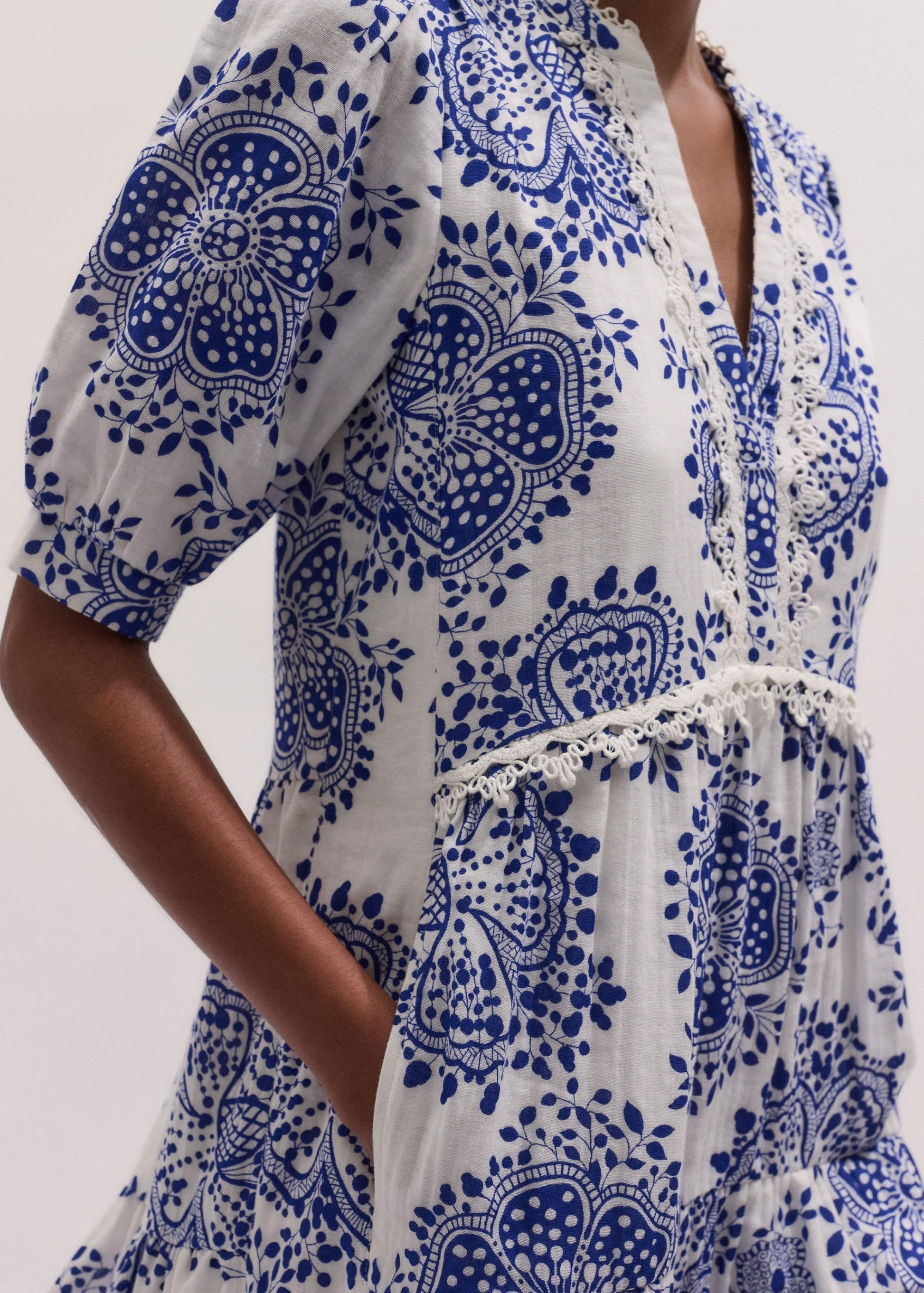 White Cheesecloth Short Swing Dress