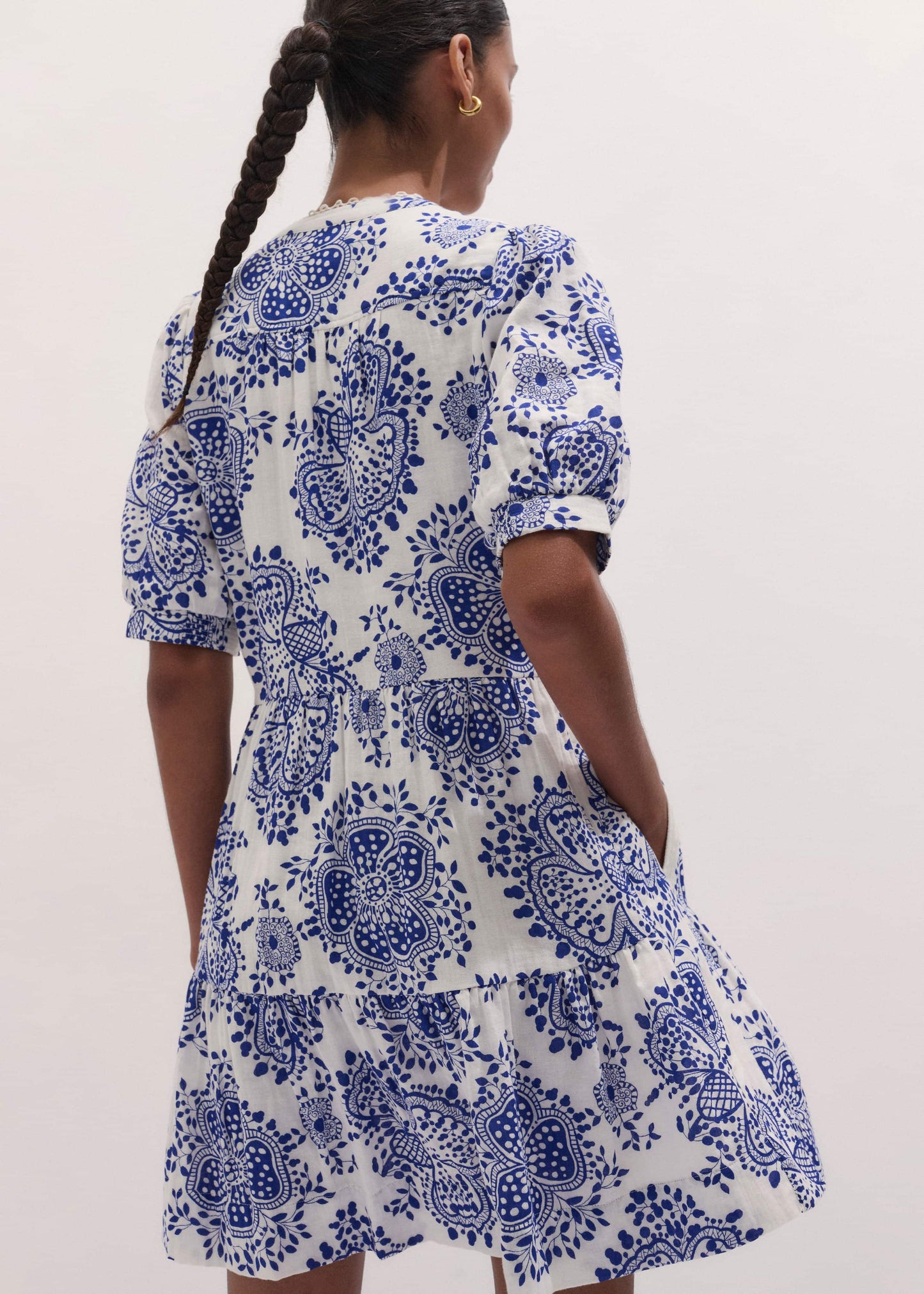 White Cheesecloth Short Swing Dress