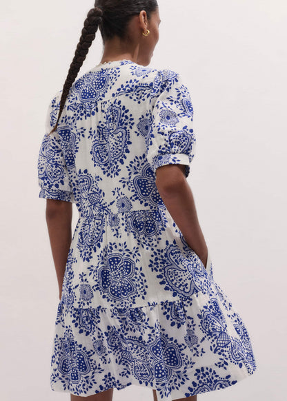 White Cheesecloth Short Swing Dress