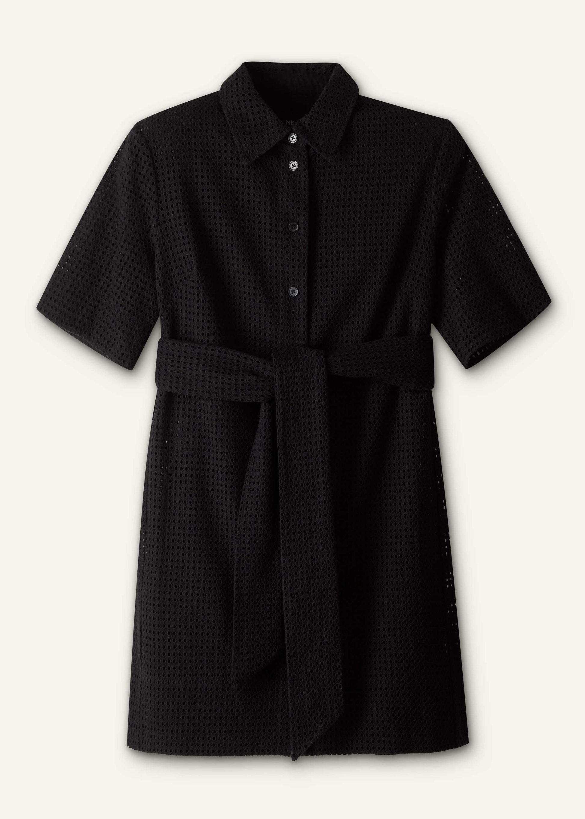 Black Broderie Anglaise Short Dress