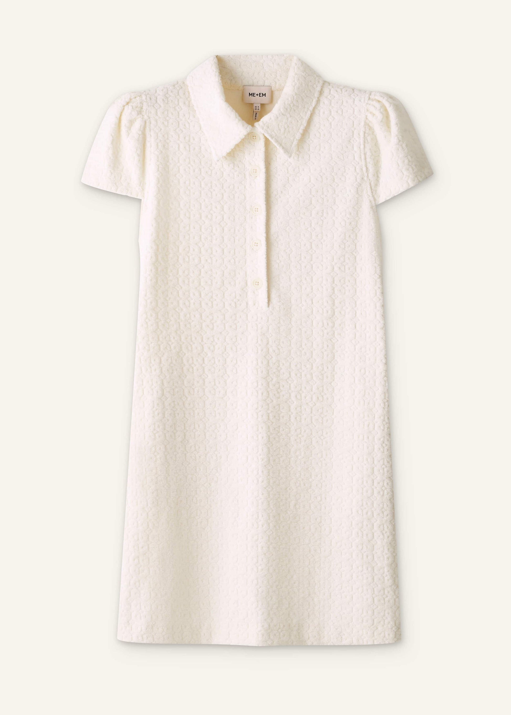 Cream Jacquard Short Swing Dress