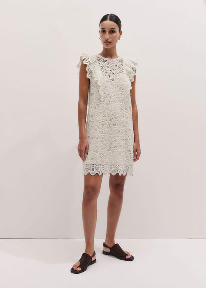 Cream Lace Layer Mini Dress
