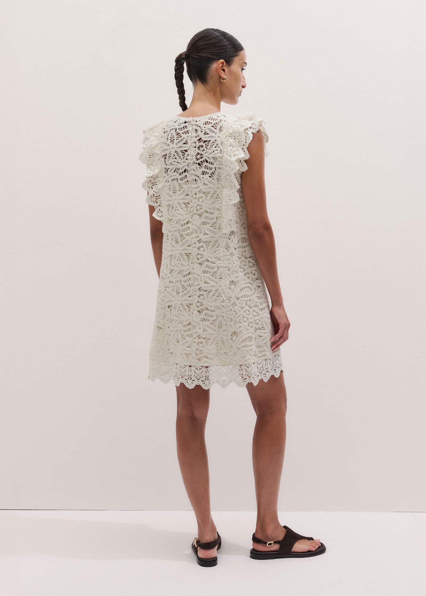 Cream Lace Layer Mini Dress