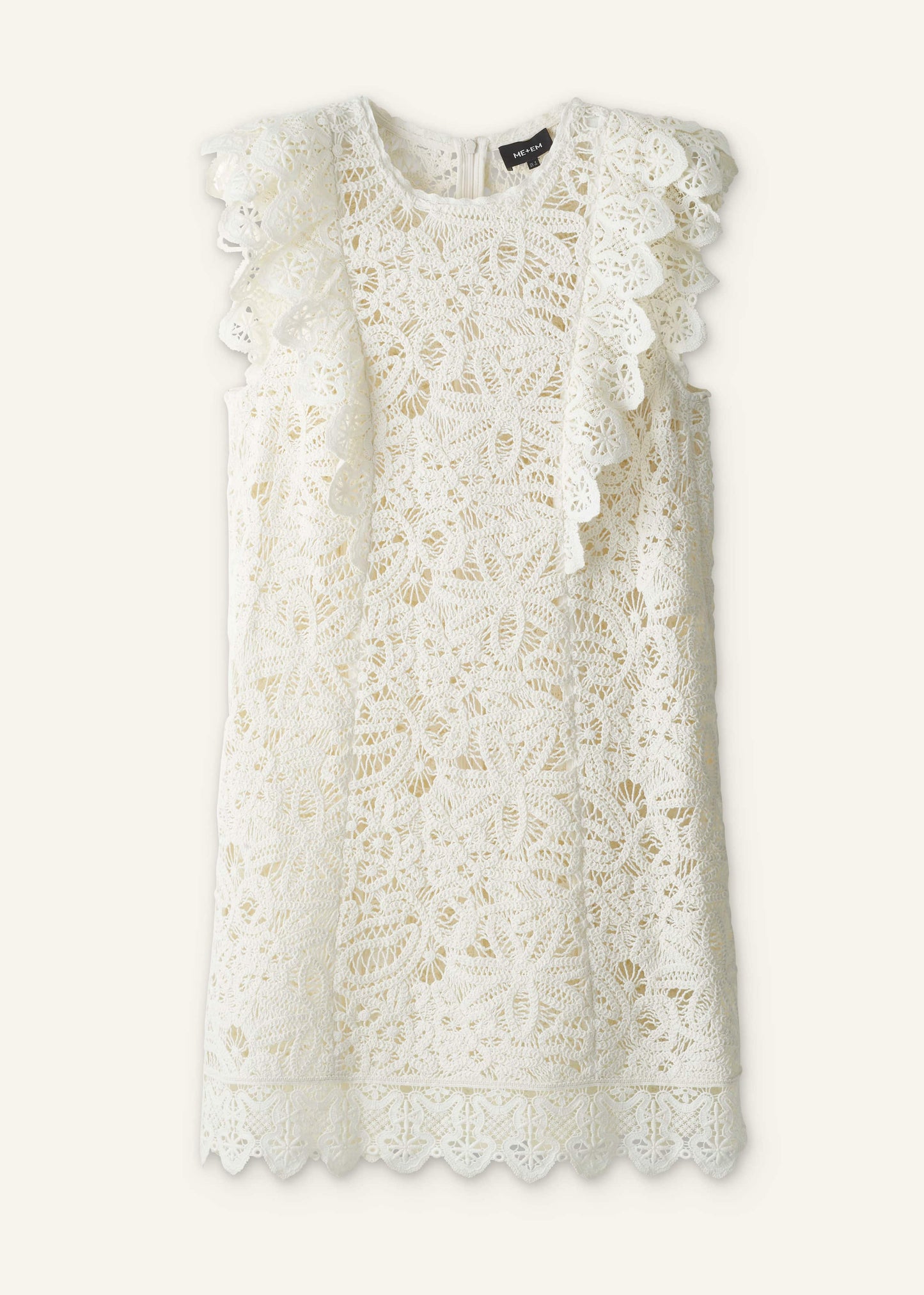 Cream Lace Layer Mini Dress