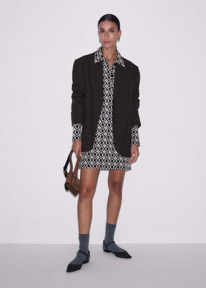 ME+EM's Navy Graphic Jacquard Short A-Line Dress is crafted from soft jersey in a graphic blend of colors. Shop now.