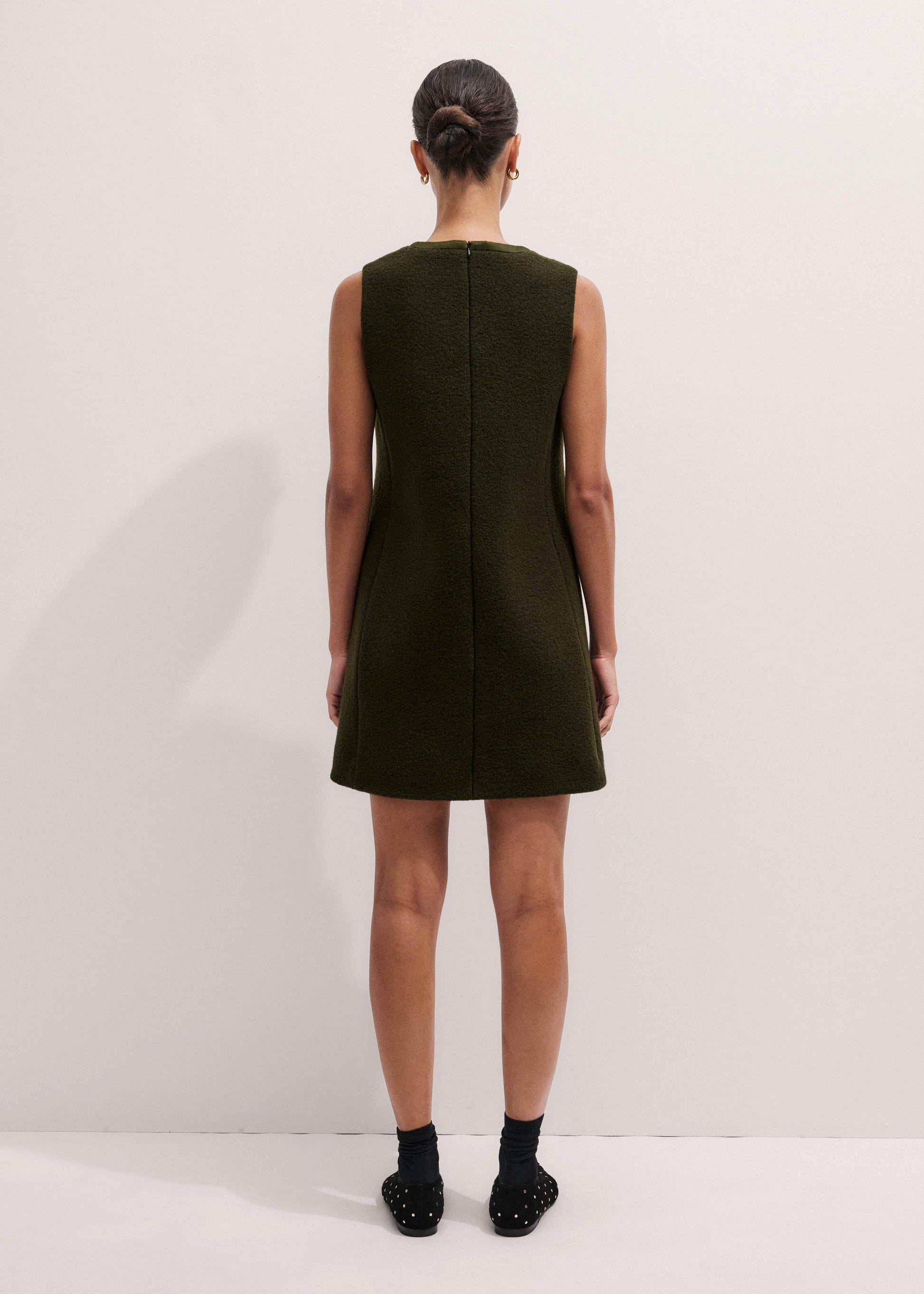Olive Green Shift Mini Dress