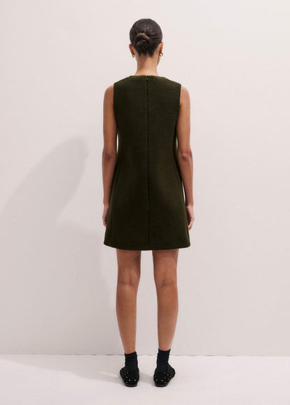 Olive Green Shift Mini Dress
