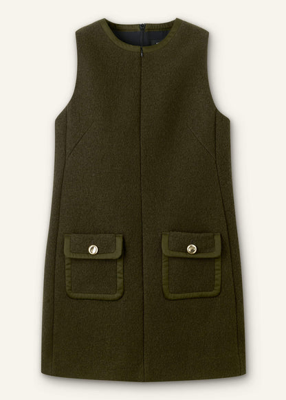 Olive Green Shift Mini Dress
