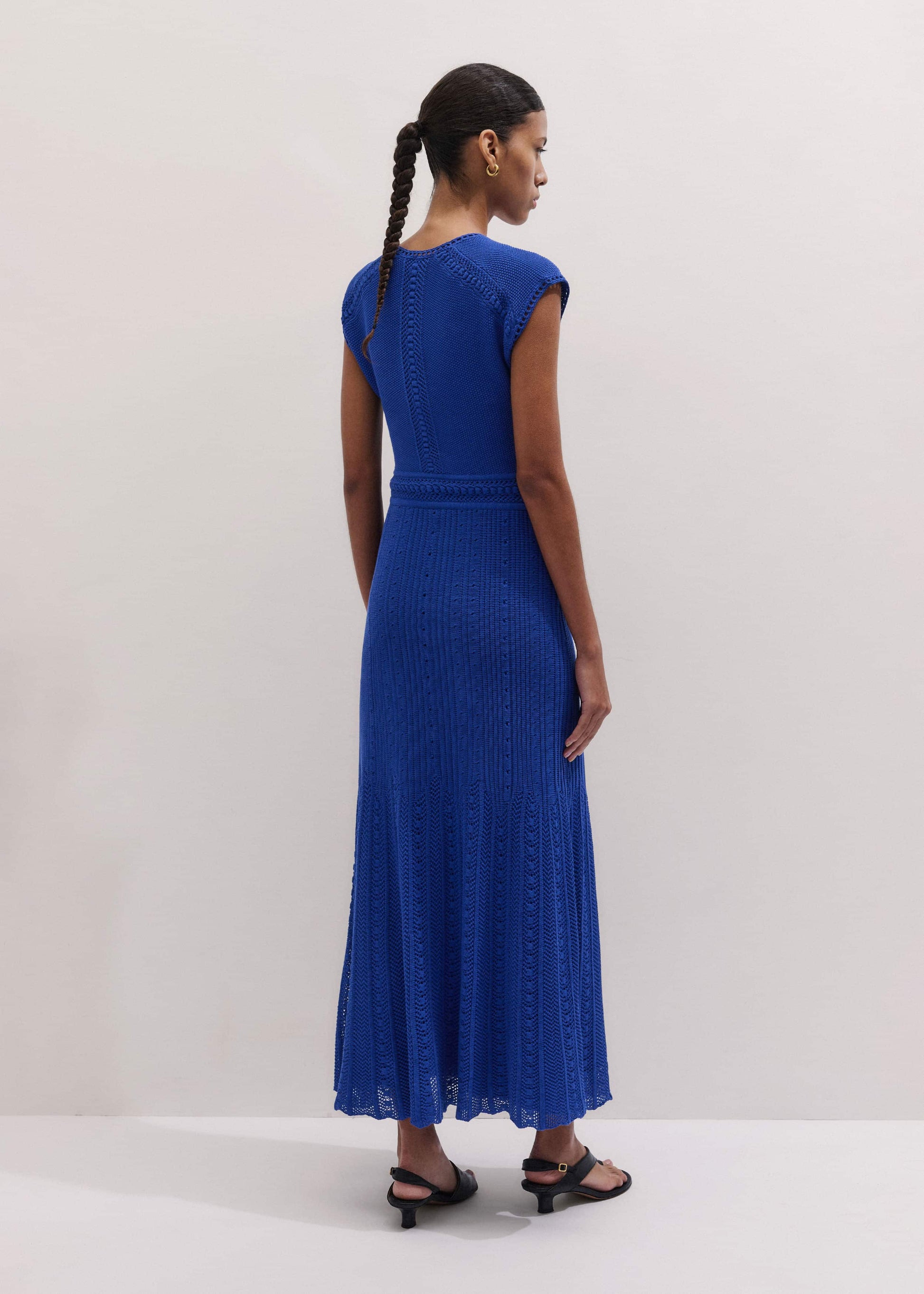 Blue Pointelle Maxi Dress