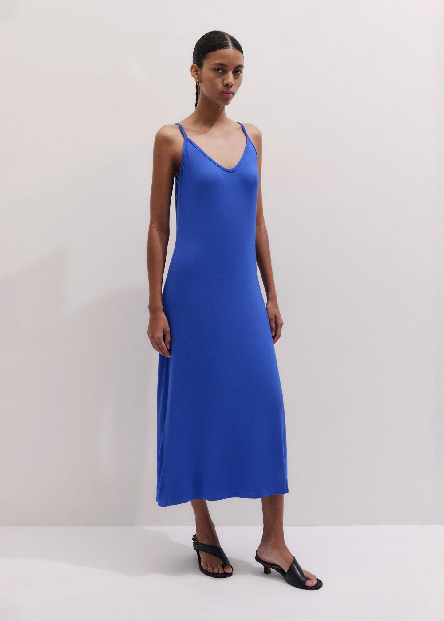 Blue Pointelle Maxi Dress