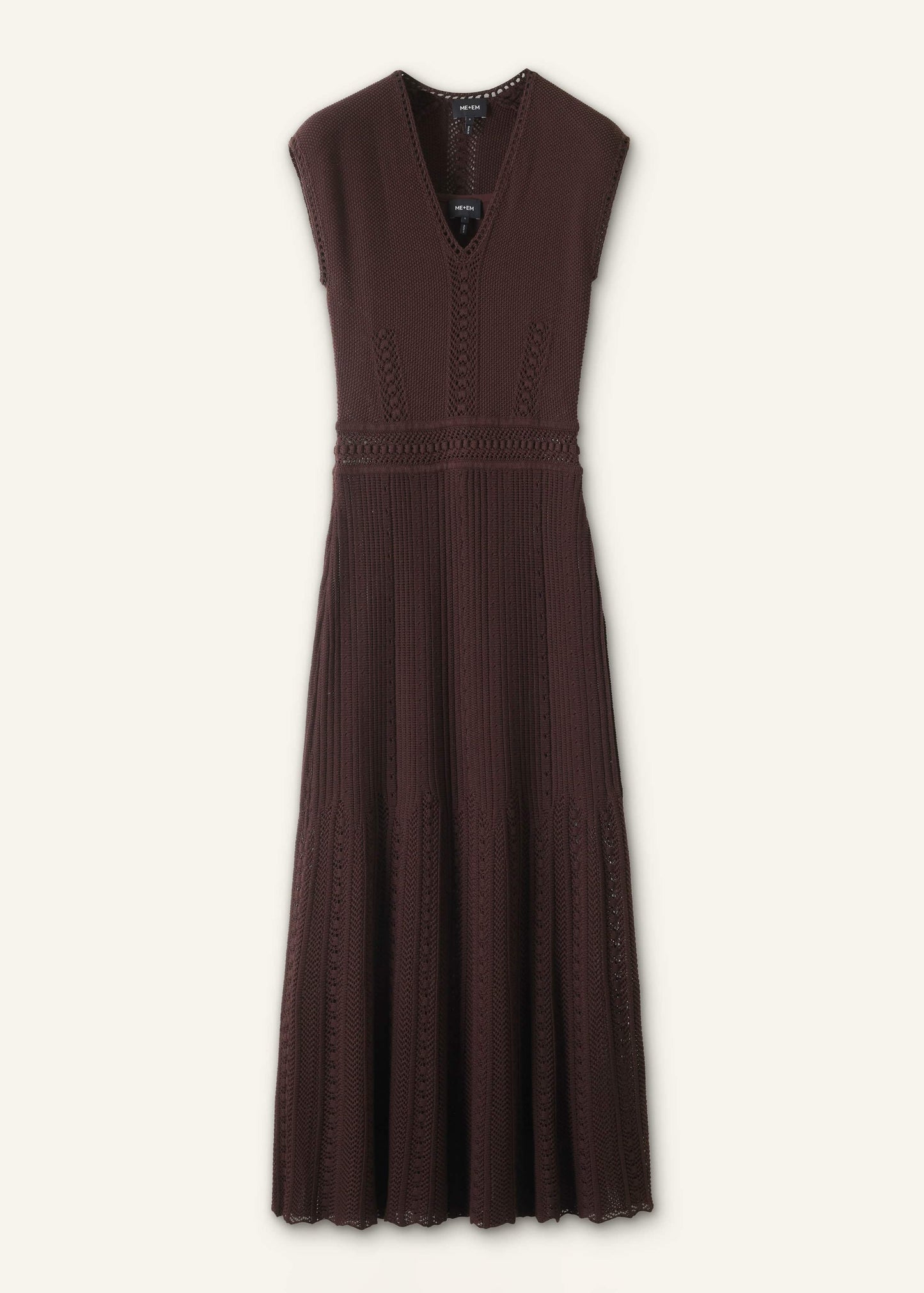 Brown Pointelle Maxi Dress