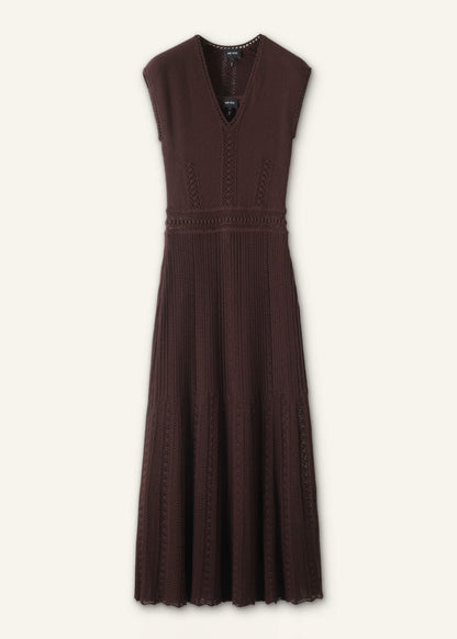 Brown Pointelle Maxi Dress