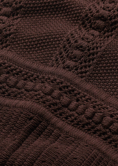 Brown Pointelle Maxi Dress