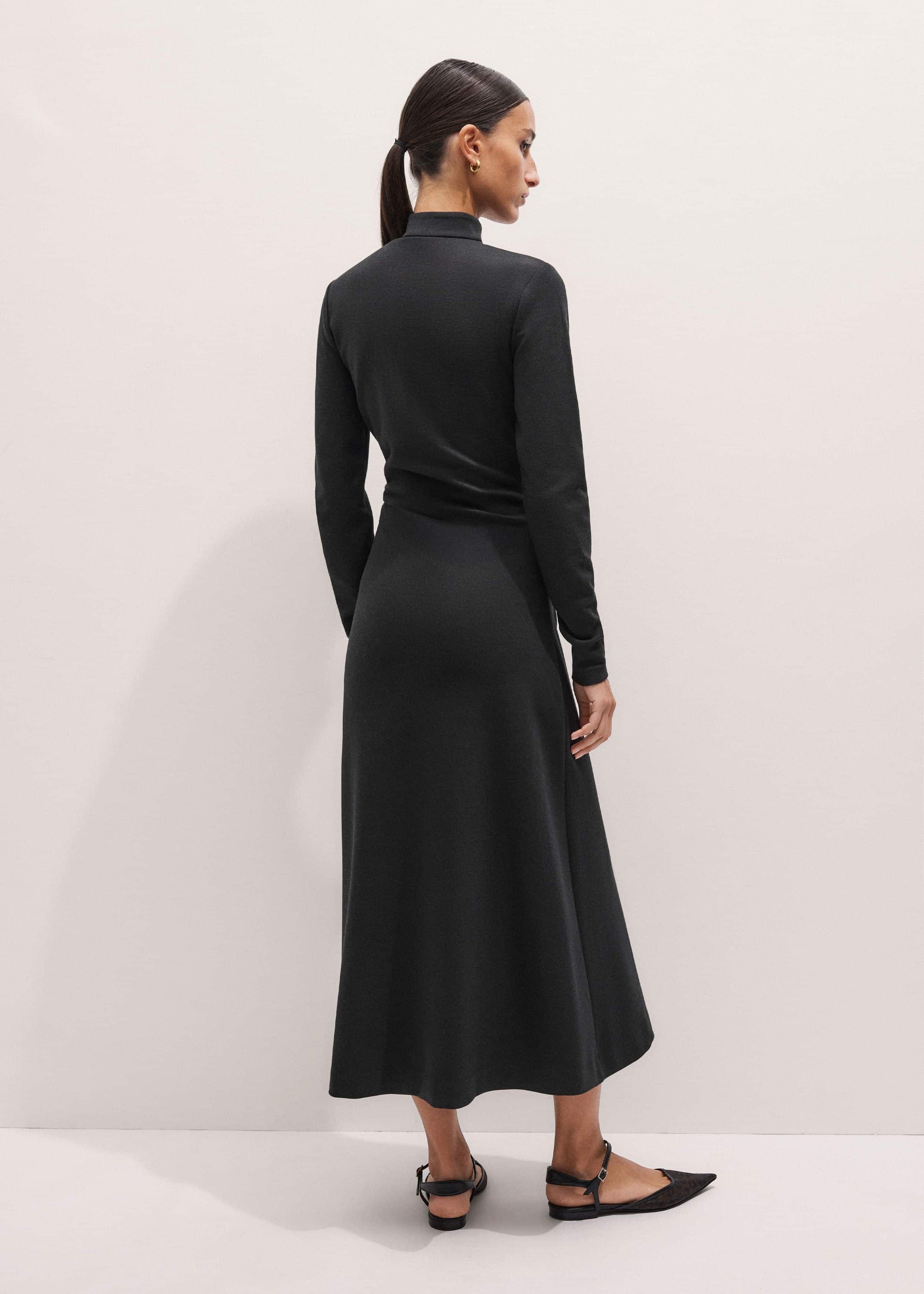 Gray Gathered Maxi Dress