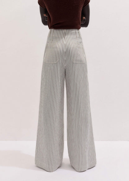 Ivory High Waist Wide Pant