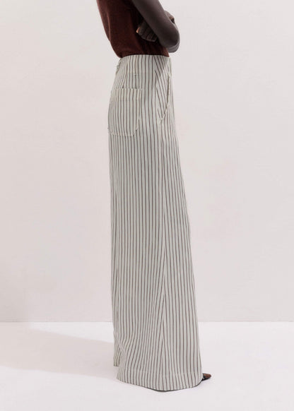 Ivory High Waist Wide Pant