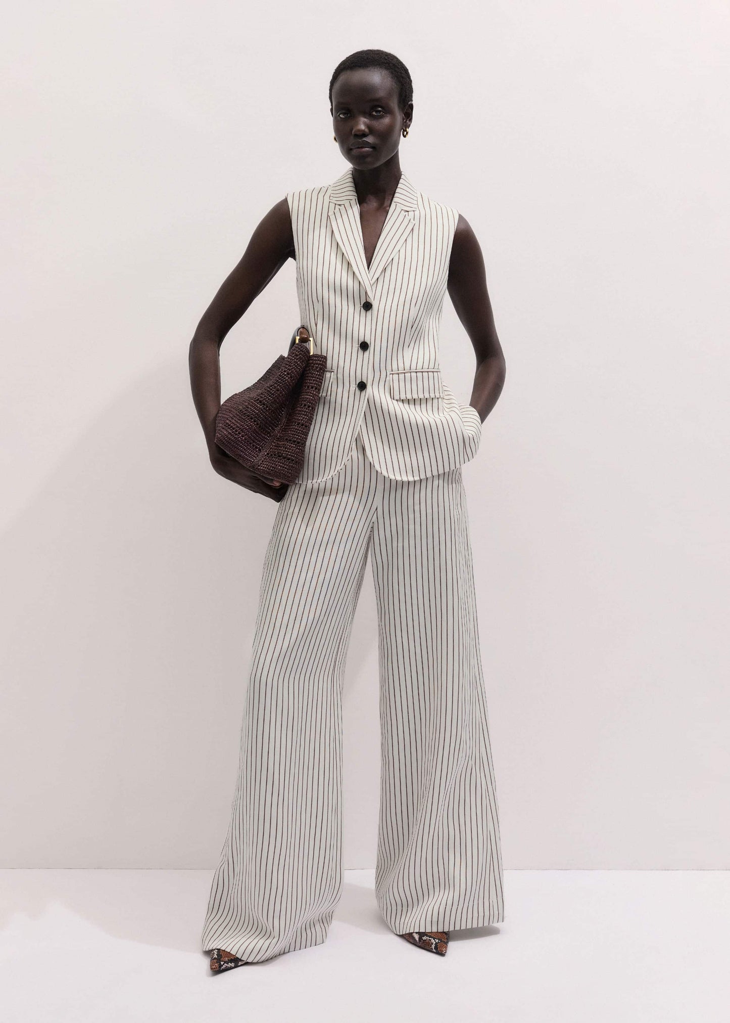 Ivory High Waist Wide Pant