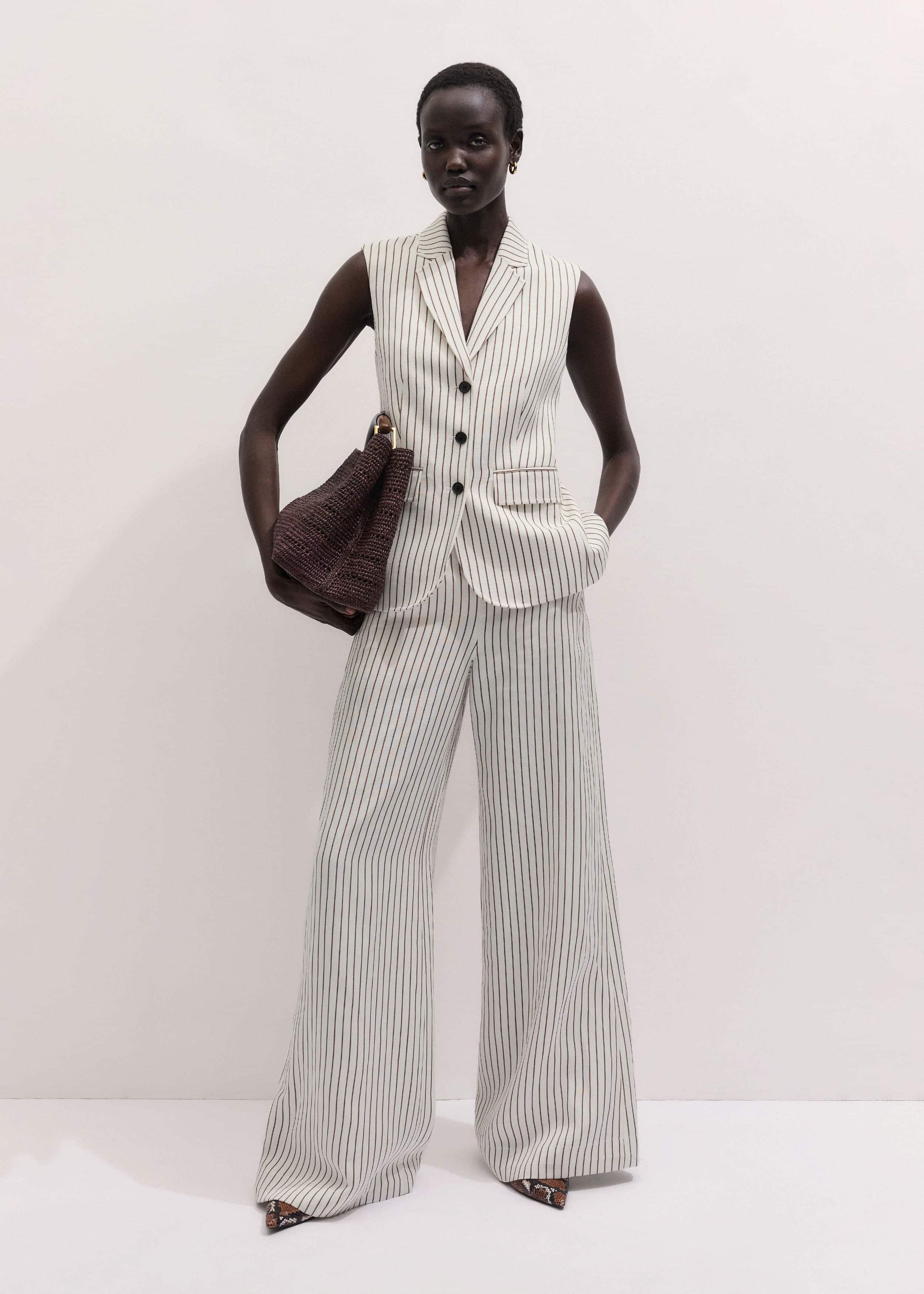Ivory High Waist Wide Pant
