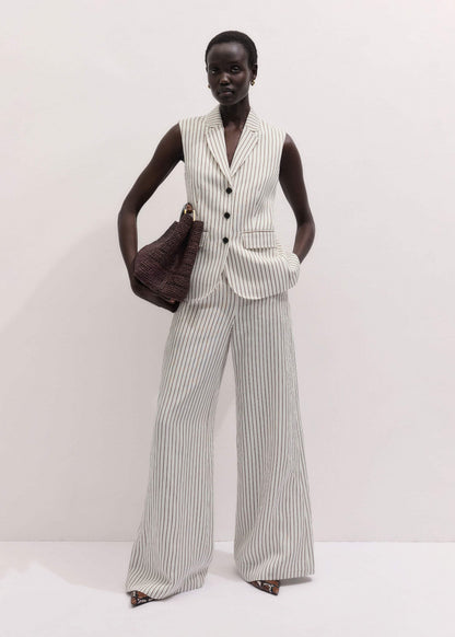 Ivory High Waist Wide Pant