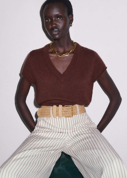Ivory High Waist Wide Pant