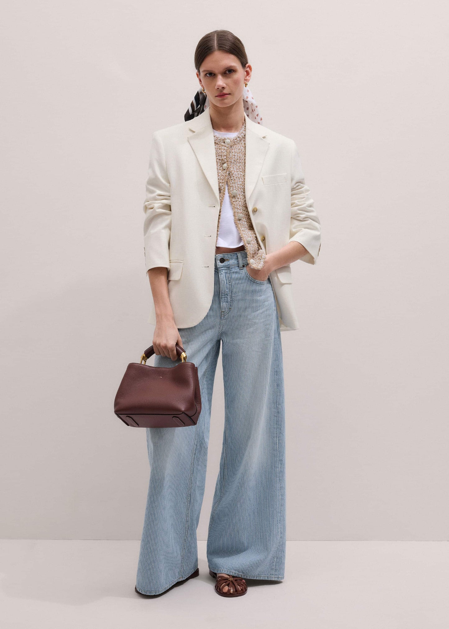 Blue Micro Stripe Ultimate Wide-Leg Jean