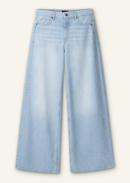 Blue Micro Stripe Ultimate Wide-Leg Jean