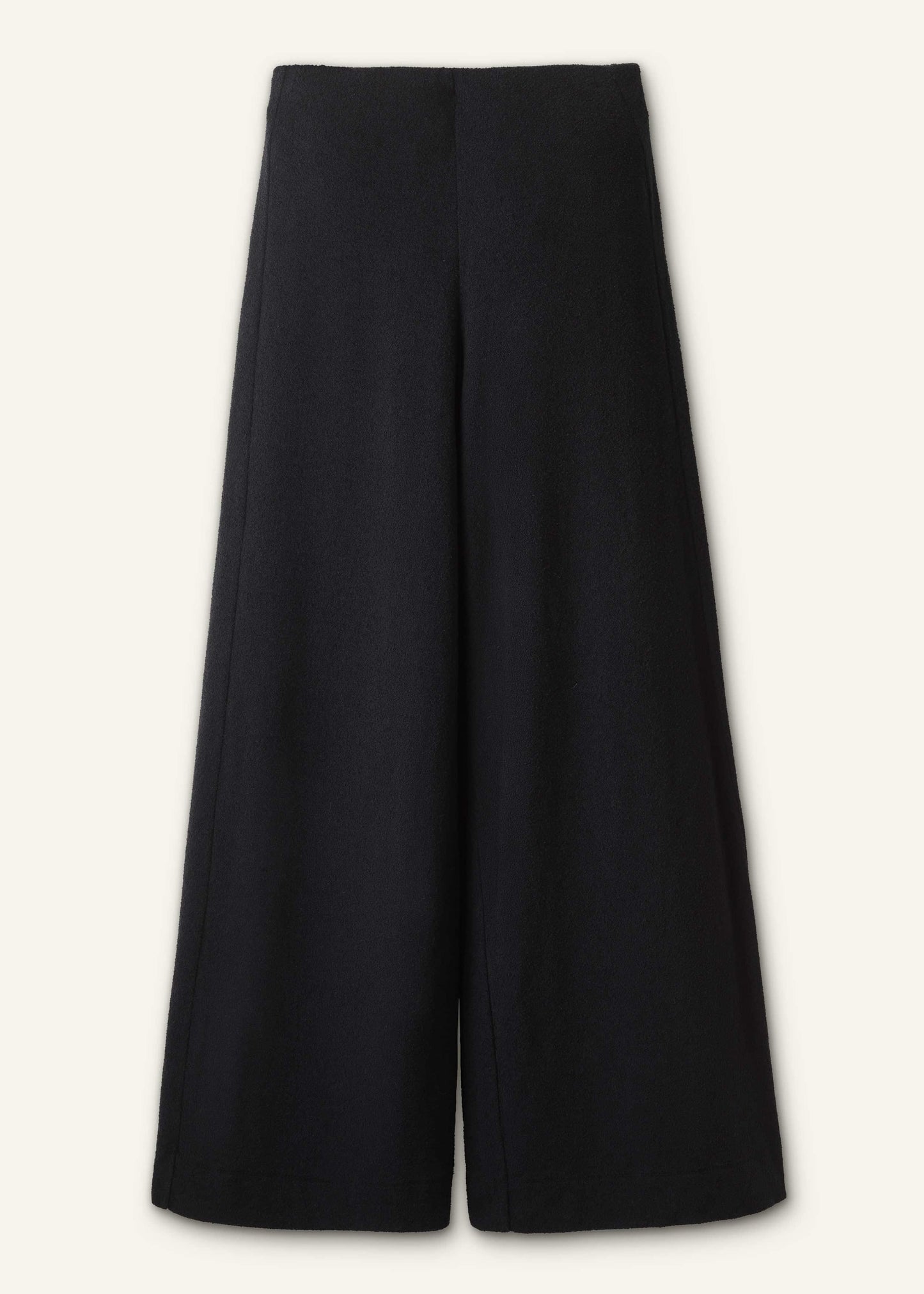 Black Textured Wide-Leg Palazzo Pant