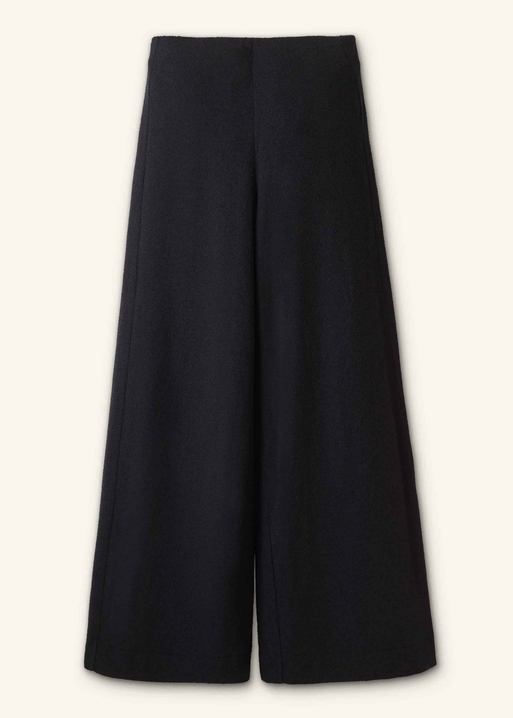 Black Textured Wide-Leg Palazzo Pant