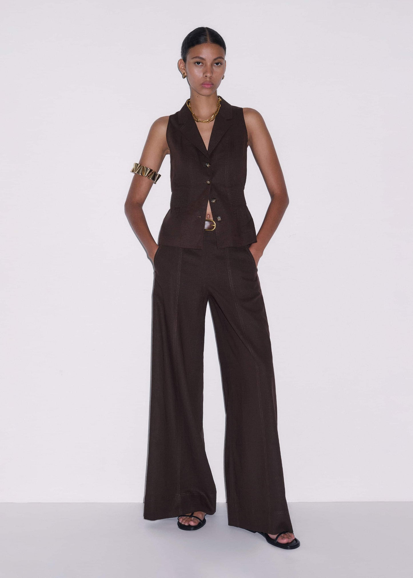 Brown Wide-Leg Pant