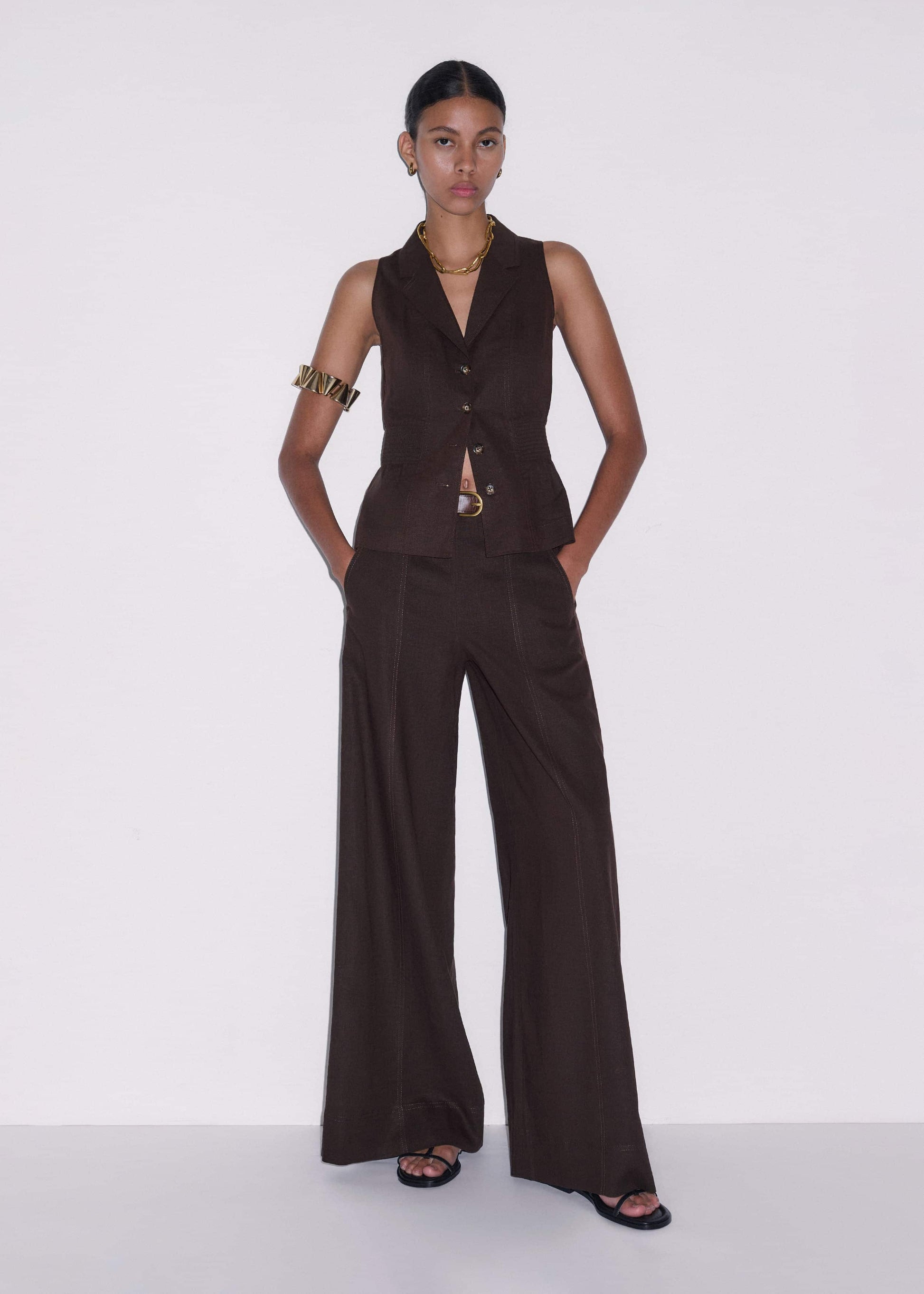Brown Wide-Leg Pant
