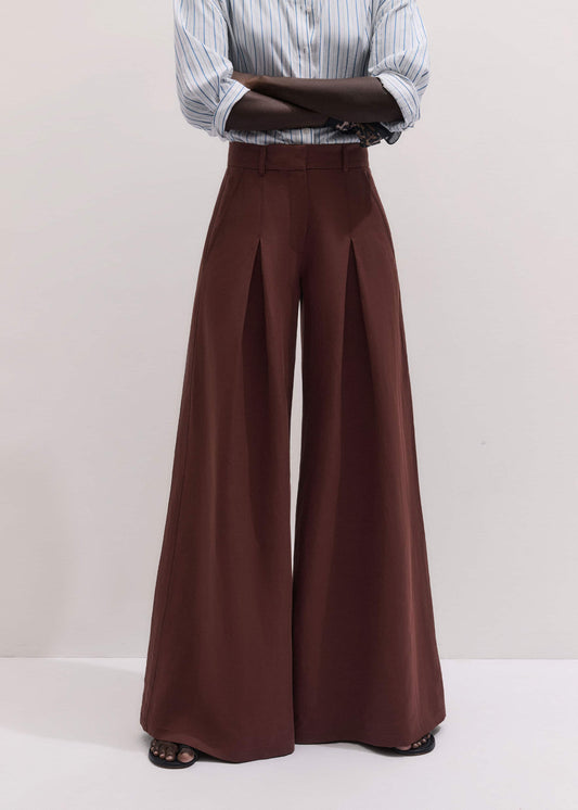 Cinnamon Brown Very Wide-Leg Pant