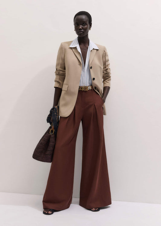 Cinnamon Brown Very Wide-Leg Pant