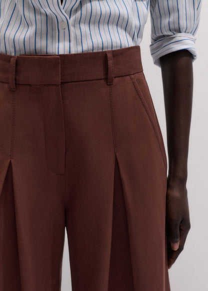 Cinnamon Brown Very Wide-Leg Pant