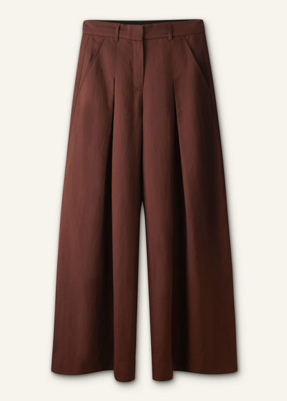 Cinnamon Brown Very Wide-Leg Pant