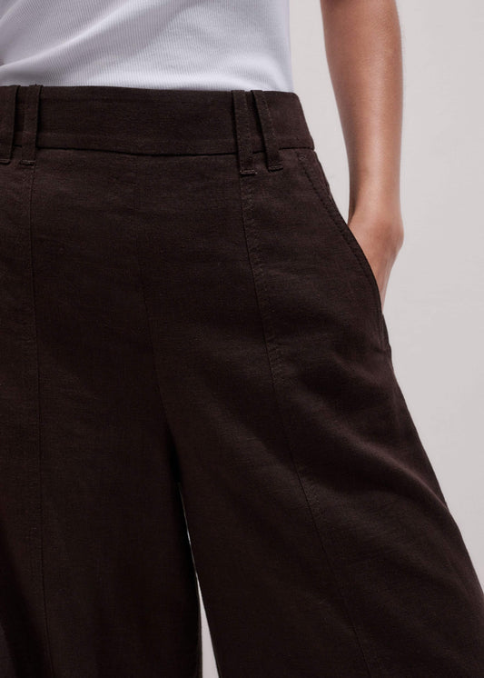 Brown Crop Wide-Leg Pant