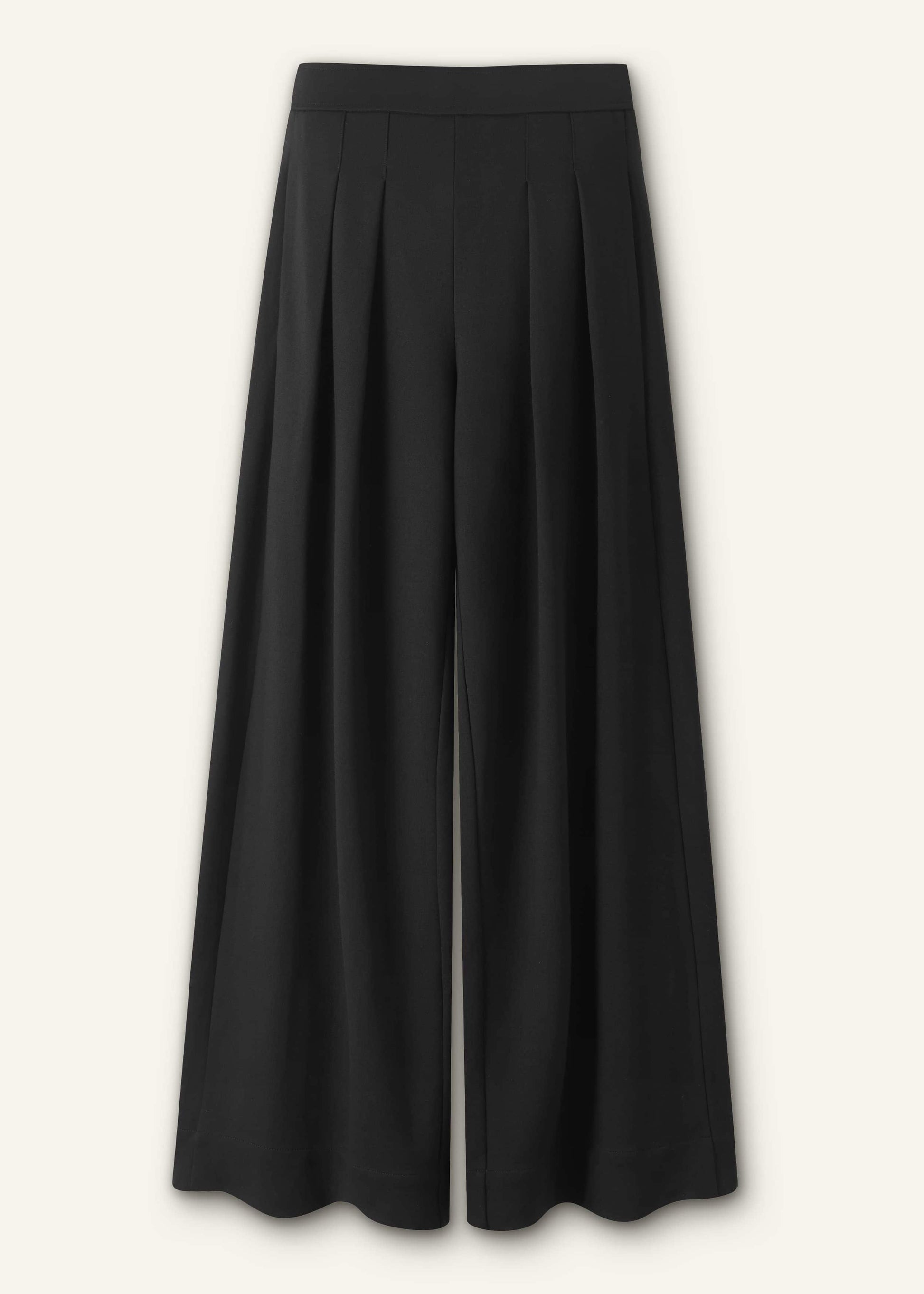 Black Luxe Travel Tailoring Wide-Leg Pant
