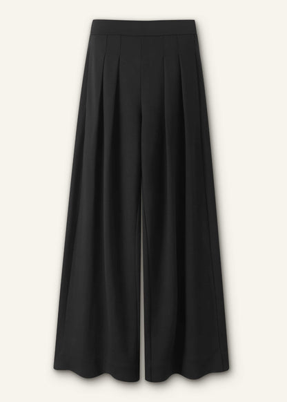 Black Luxe Travel Tailoring Wide-Leg Pant