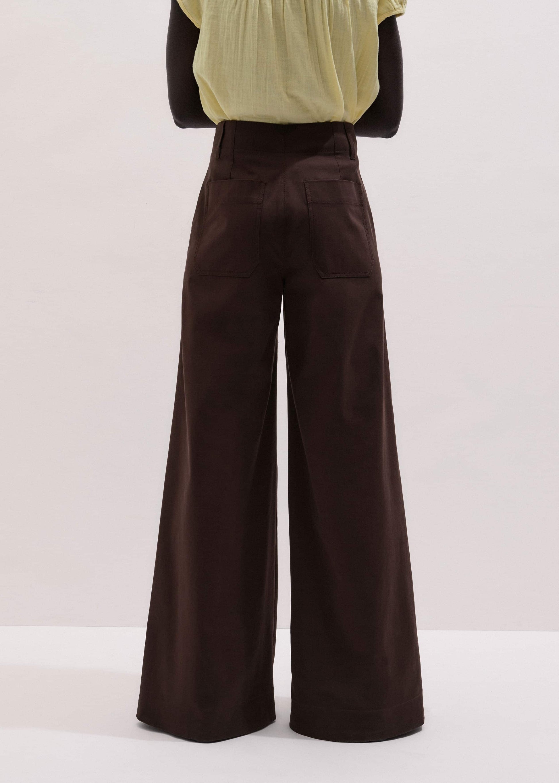 Brown High Waist Wide-Leg Pant