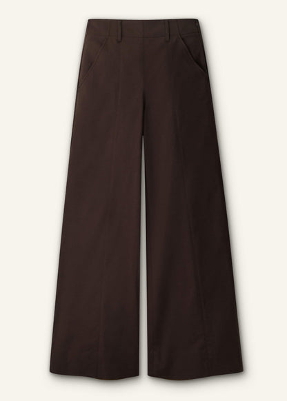 Brown High Waist Wide-Leg Pant