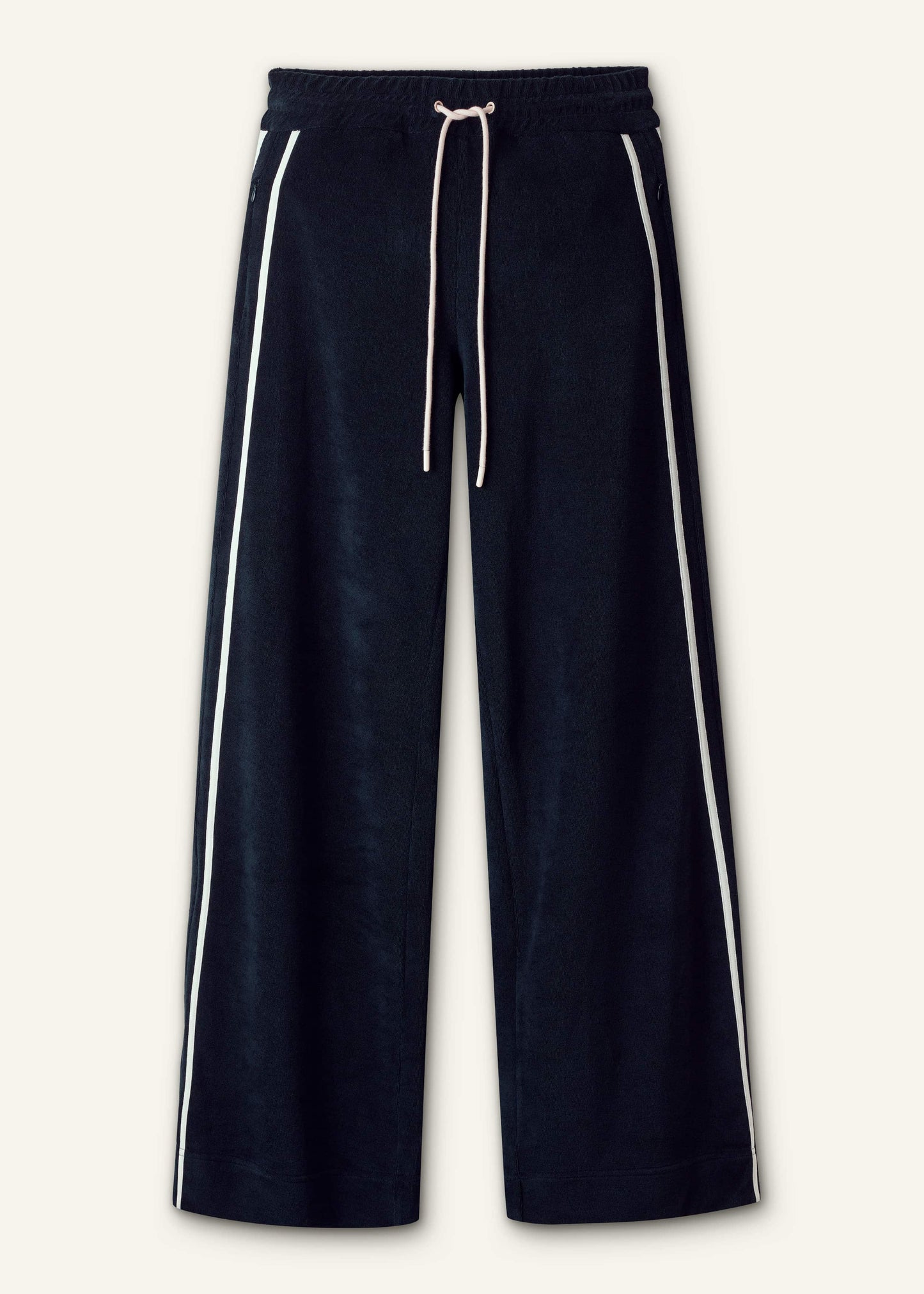 Navy Rib Trim Track Pant