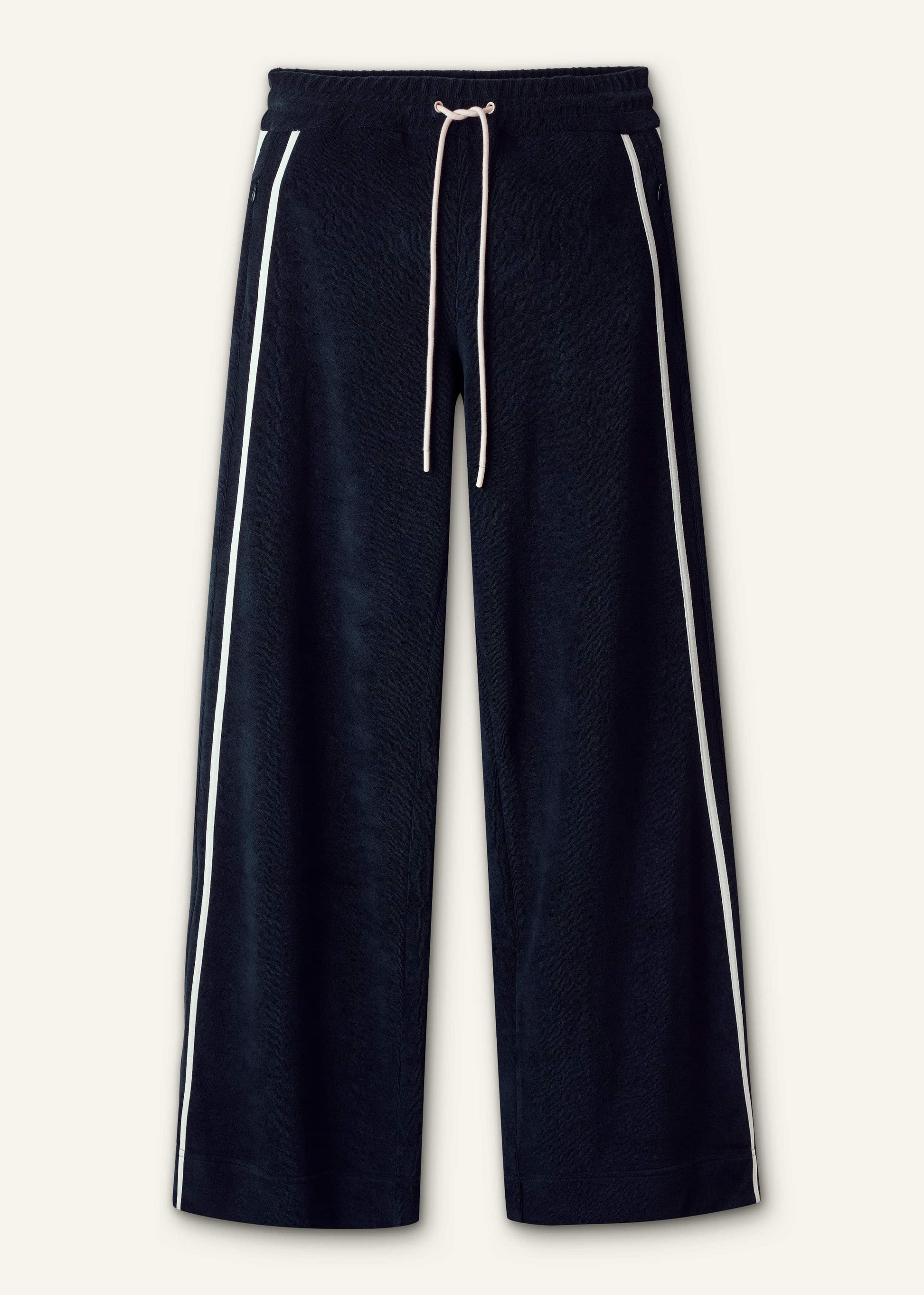 Navy Rib Trim Track Pant