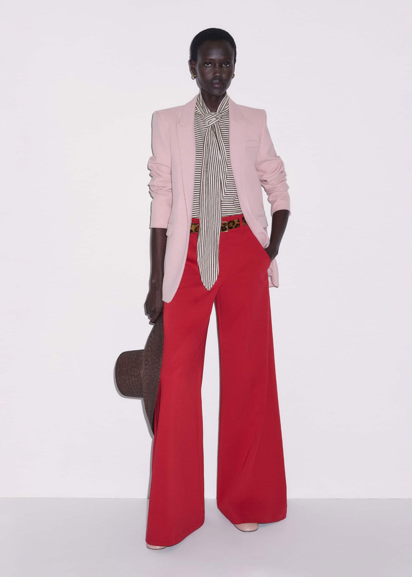 Red High Waist Wide-Leg Pant