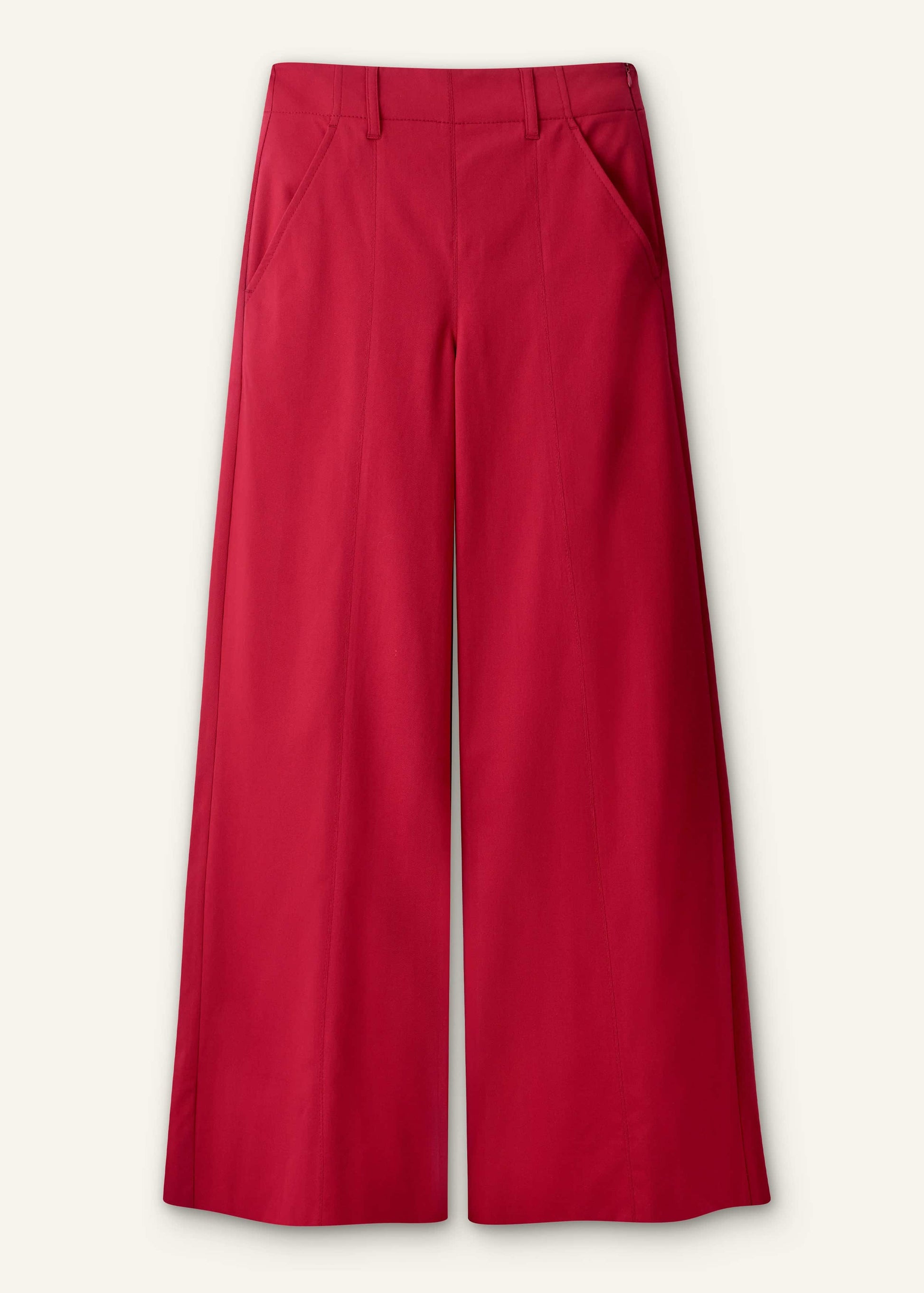 Red High Waist Wide-Leg Pant