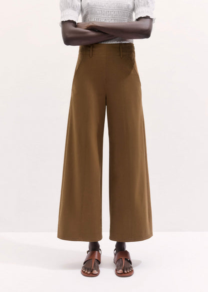 Brown Wide Crop Pant
