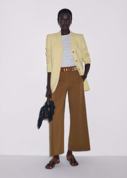 Brown Wide Crop Pant