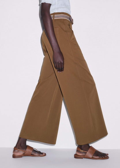 Brown Wide Crop Pant