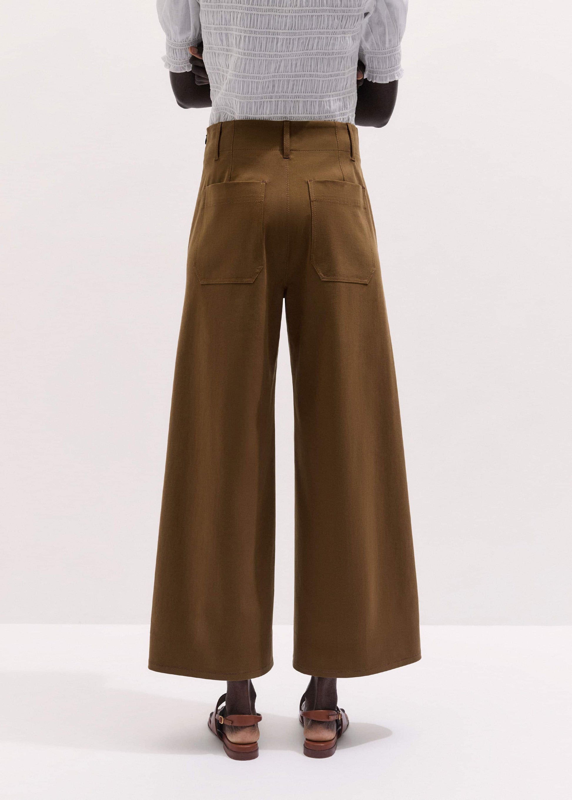 Brown Wide Crop Pant